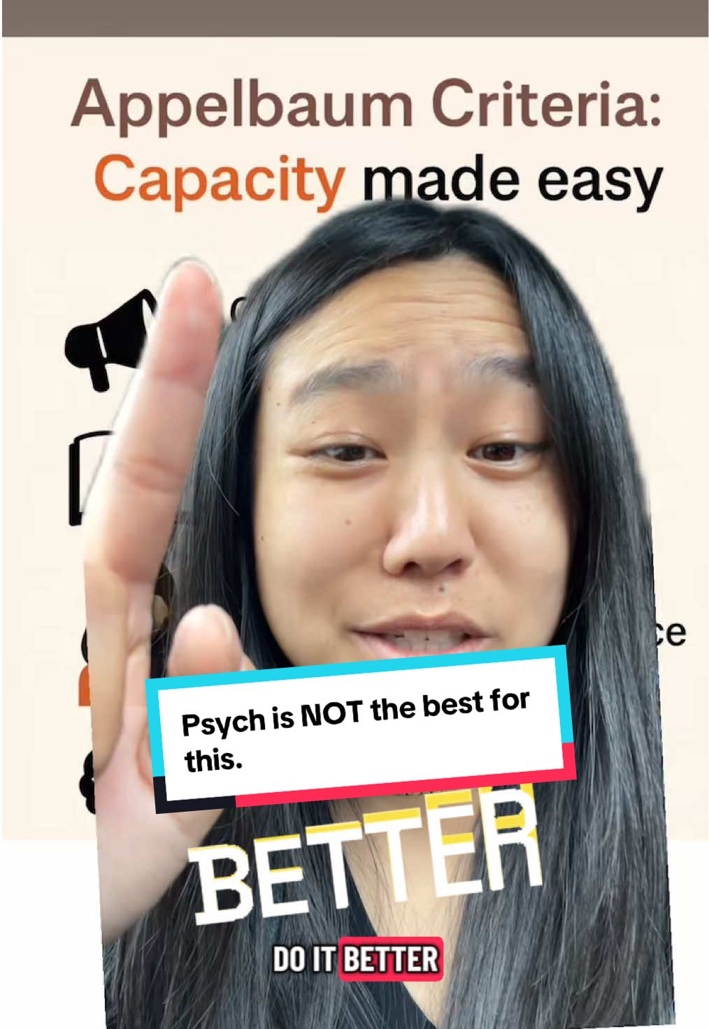C U not today, psych! 👋 👋 👋 This is not medical advice and I am not your doctor. For informational and entertainment purposes only! Please consult your mental health professional not from tiktok for psychiatric care. Please use your own clinical judgement if you are a health care professional. #psychiatry #medstudent #capacity #doctorsoftiktok #residency  