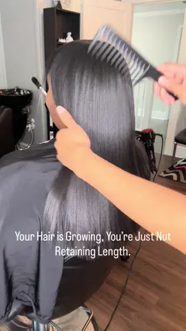 Your hair IS growing 🌱—but if you’re not seeing length, the real issue is retention. Breakage, split ends, and lack of proper care can keep you from holding onto the inches your scalp is already producing. Healthy routines, consistent trims, hydration, and the right techniques are what allow your hair to keep the length you’ve worked so hard for.  Ready to learn the skills and routines that promote growth and retention? Book your appointment with me or enroll in my Silk Press Master Course today! 💻✂️ Tap the link in my bio. Can’t wait to see you! 🫶🏽