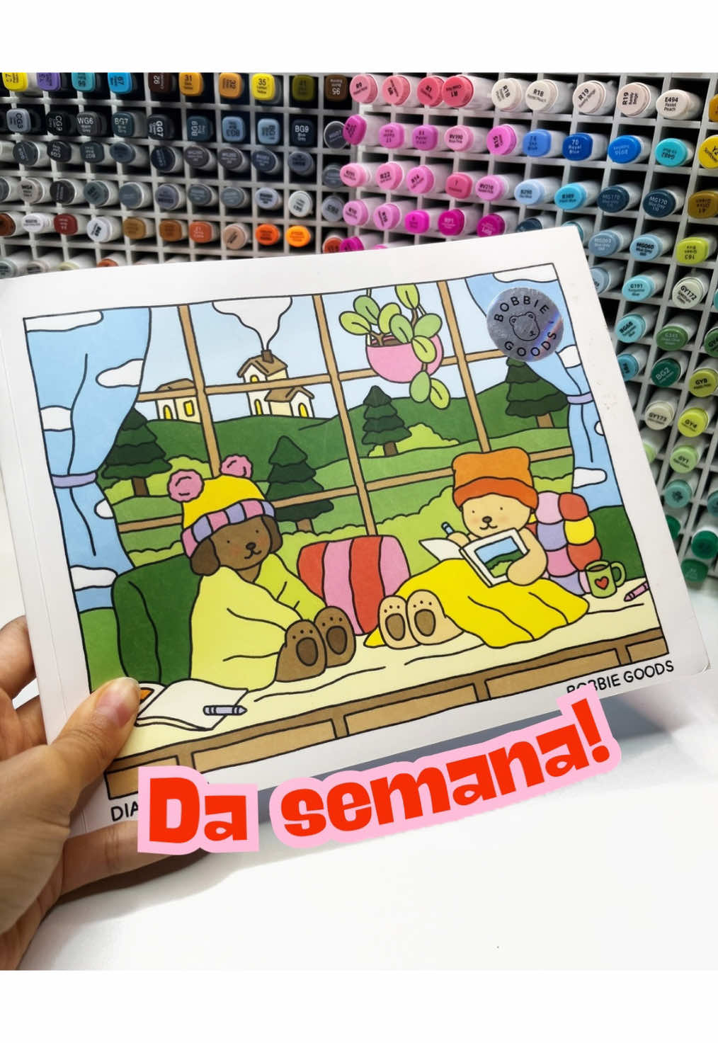 Pintado Dias Frios! Resumão da semana 🥰#ohuhubrushmarkers #coloringbook #bobbiegoodscoloringbook #bobbiegoods #inspiração 