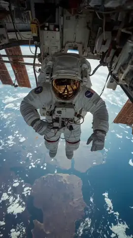 Astronauts doing maintenance outside iss # space #astronaut #nasa #iss 
