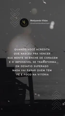 Tudo acontece por uma razão  Corre atrás do seu progresso  É necessário suportar o processo para viver o propósito. Reflexão do dia  mentalidade de sucesso  Quando você acredita  que nasceu pra vencer  sua mente se enche de coragem e o impossível se transforma em desafio superado  Nada vai parar quem tem  fé e foco na vitória #frasesmotivadoras #Deus #reflexaododia #motivation #autoconfiança @motivandovidas @motivandovidas  @motivandovidas 