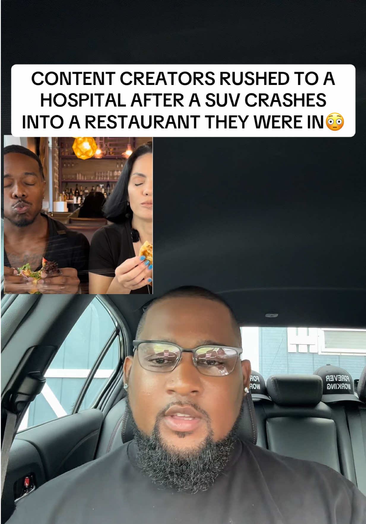 Content Creators Rushed To A Hospital After SUV Crashed Into A Restaurant They Were Filming Content At😳 #contentcreators #ninaunrated #patrickblackwood #truecrime #fyp 