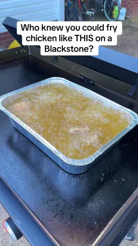 Apparently frying chicken on the blackstone is another way you can utilize it. #blackstone #friedchicken #recipes 