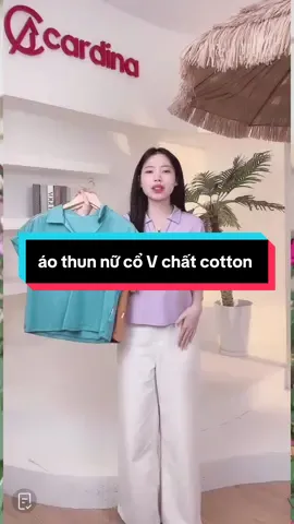 áo thun nữ cổ V#aothunnu #aothun #aothunpolo #phoidoxinh #xuhuong 