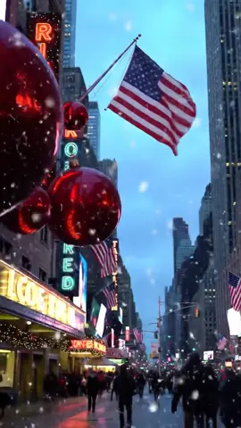 New York magic wrapped in holiday lights and snowflakes ❄️✨#christmasvibes #nyc #holidaymagic 