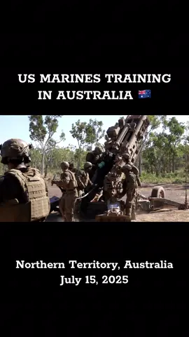 US Marines participate in live fire exercise with M777 Howitzers - Talisman Sabre 25 - Northern Territory, Australia - July 15, 2025 #usa #australia #marines #military 