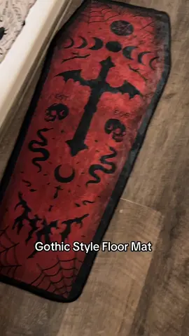 Such a cool mat that we put in the bathroom #gothicstyle #gothicdecor #coffin 