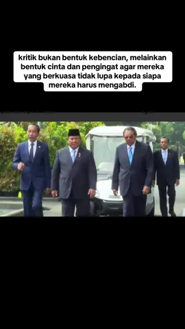 Bagi saya, kritik bukan bentuk kebencian, melainkan bentuk cinta dan pengingat agar mereka yang berkuasa tidak lupa kepada siapa mereka harus mengabdi. Karena pada akhirnya, kursi jabatan yang mereka duduki bukan hadiah, melainkan amanah dari rakyat. #gibranrakabuming #jokowi #prabowo #sby #jokowidodo 