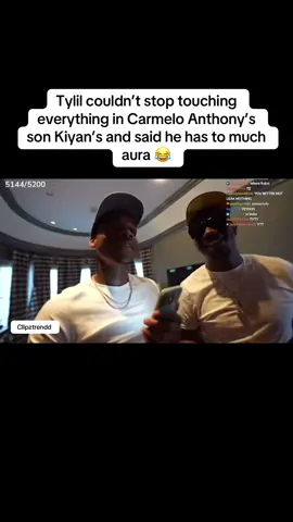 Tylil couldn’t stop touching everything in Carmelo Anthony’s son Kiyan’s and said he has to much aura 😂 #tylil #carmeloanthony #viral #trending #stream 