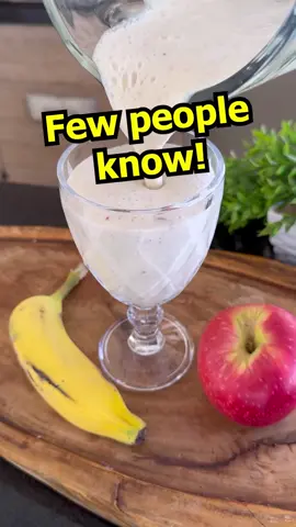 Mix banana with apple. 