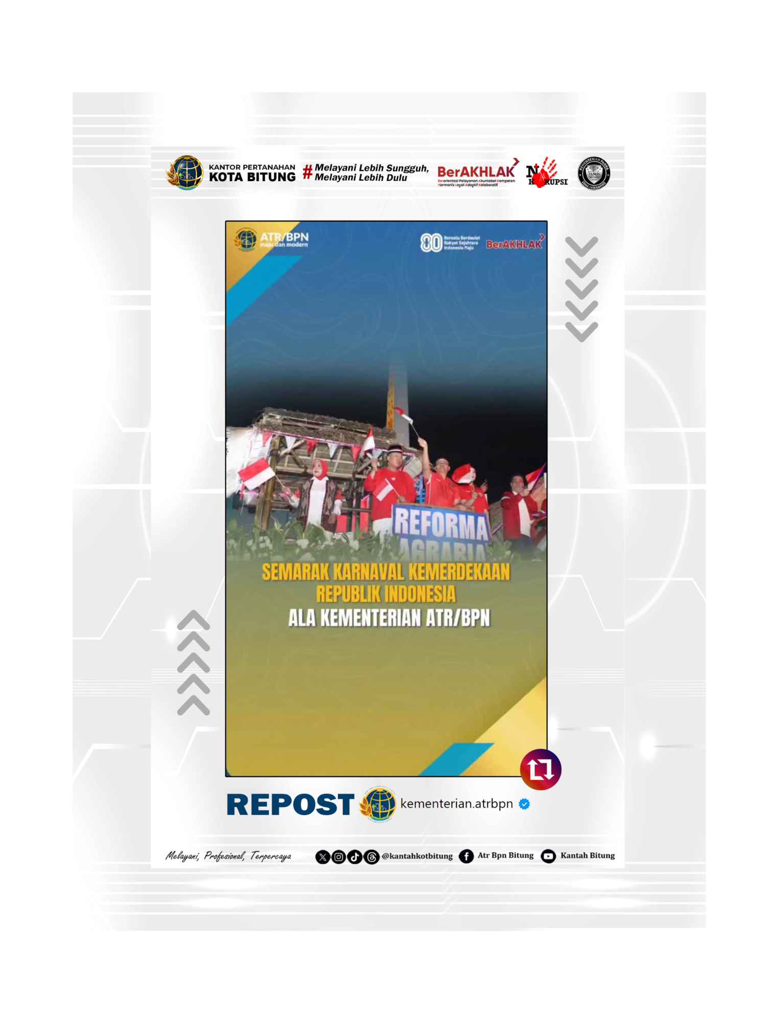 Halo #SobATRBPN, Dalam rangka puncak perayaan HUT ke-80 Republik Indonesia, Kementerian ATR-BPN