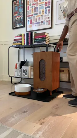 Modern dog feeder. #houndsy #dogfeeder #midcenturymodern #interiordesign 