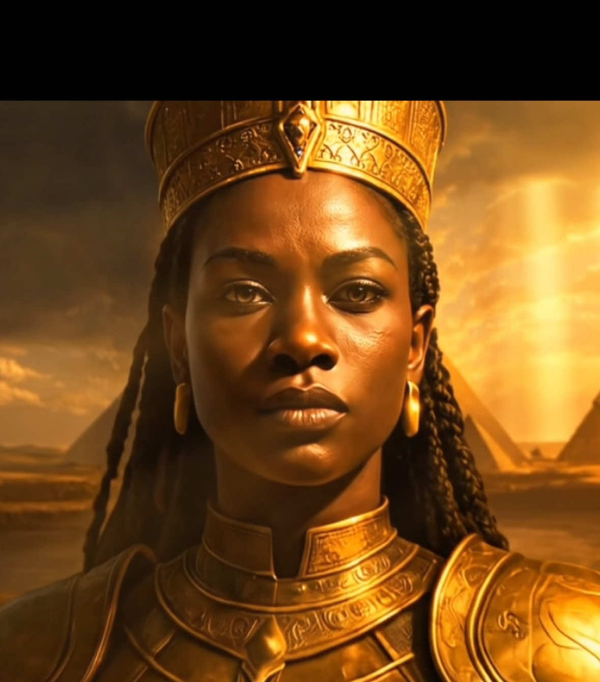 Queen Amanirenas of Kush, the warrior who made Rome retreat. Blinded in one eye, but unbroken in spirit. She fought an empire… and kept her people free. #Q#QueenAmanirenasW#WarriorQueenM#MadeRomeRetreatA#AfricanQueensNubianLegacy