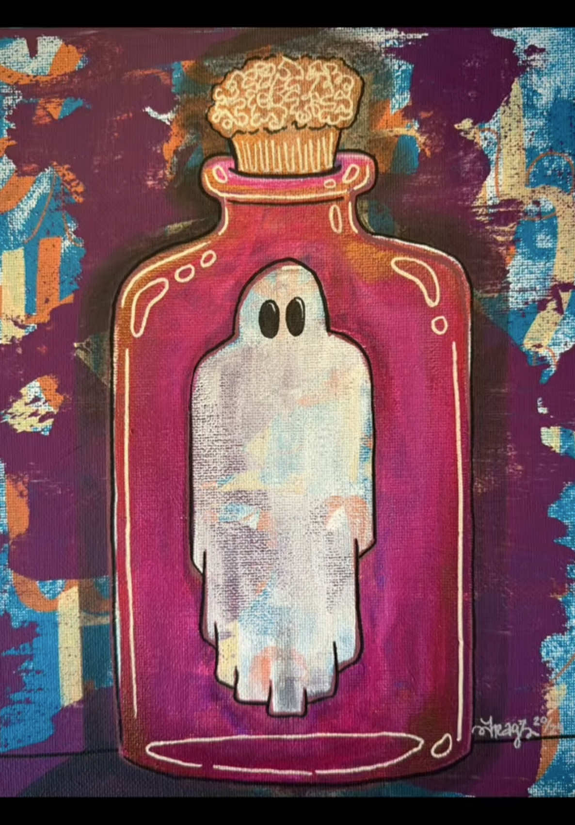 Are you ready for it? #distilledspirits #spookyart #timelapse #painting #art 