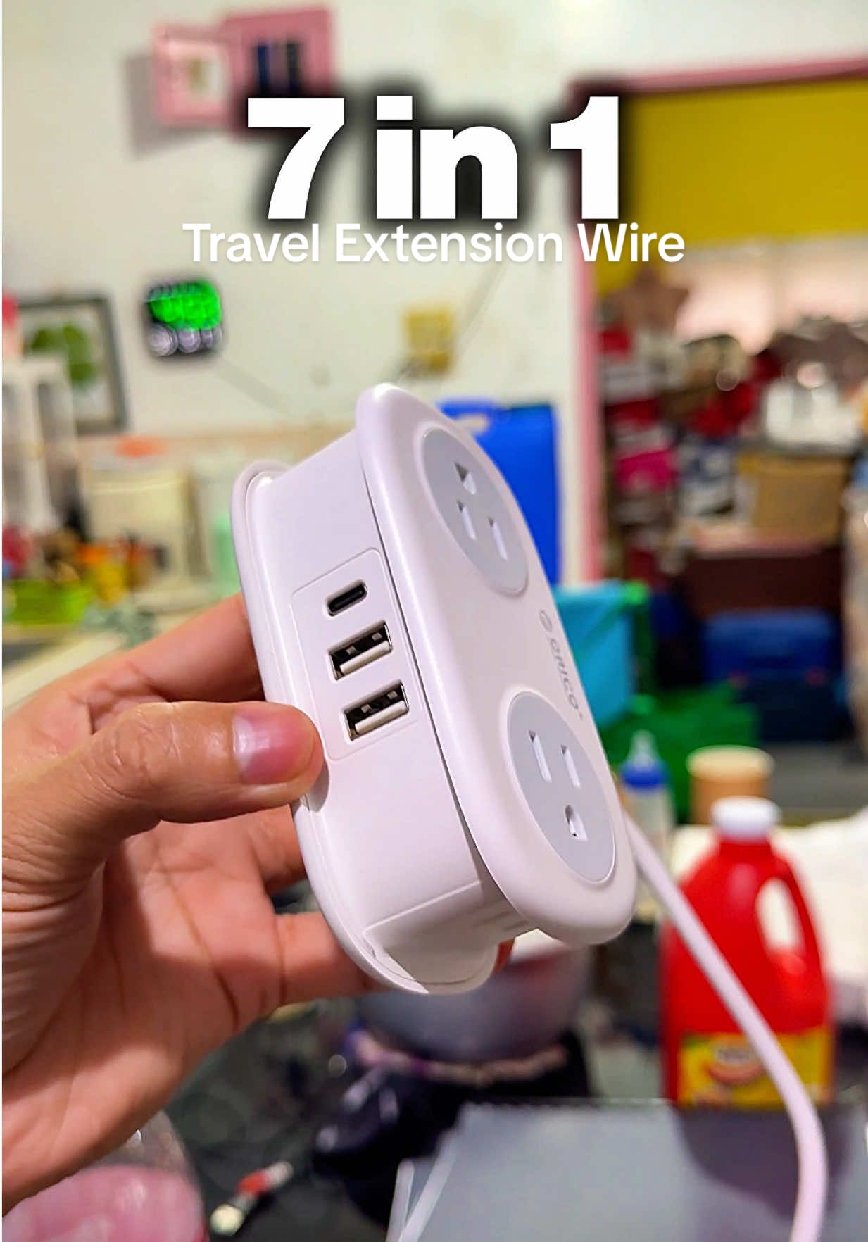 Orico Portable Mini Travel Extension 1.2M Thickened Wire 1250W 10A 60hz #ORICO #TravelExtensionWire #PortableExtensionWire #UsefulExtensionWire #TravelEssential 