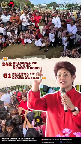 Anggota Komisi X DPR RI dari Fraksi PDI Perjuangan Dapil Maluku, Mercy Chriesty Barends menunjukkan komitmennya terhadap dunia pendidikan. Dalam masa reses, Ibu Mercy menyalurkan beasiswa Program Indonesia Pintar (PIP) kepada ribuan siswa di Kabupaten Kepulauan Aru Provinsi Maluku  Beasiswa ini diberikan kepada siswa dari berbagai jenjang pendidikan, mulai dari SD hingga SMA/SMK, baik di sekolah negeri maupun swasta. Kali ini Beliau menyalurkan Beasiswa Program Indonesia Pintar (PIP) kepada 242 Siswa SD Negeri 6 Dobo dan kepada 61 Siswa SD Negeri Gwamar. Program Beasiswa ini merupakan Aspirasi Ibu Mercy Barends.  Semoga dengan adanya program beasiswa ini dapat mendorong peningkatan kualitas sumber daya manusia di Kabupaten Kepulauan Aru.  Merdeka !!! #mercybarends #komisix #anggotadprri #pendidikanmaluku #Serunya17an 