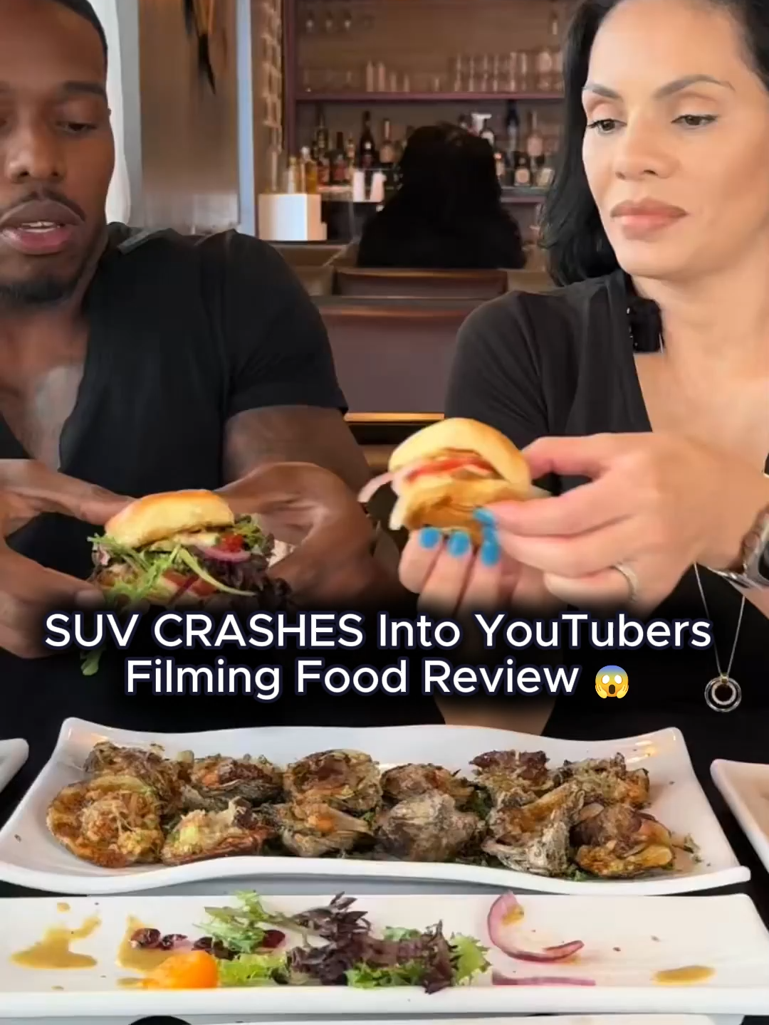 SUV CRASHES Into YouTubers Filming Food Review 😱 #Viral #CarCrash