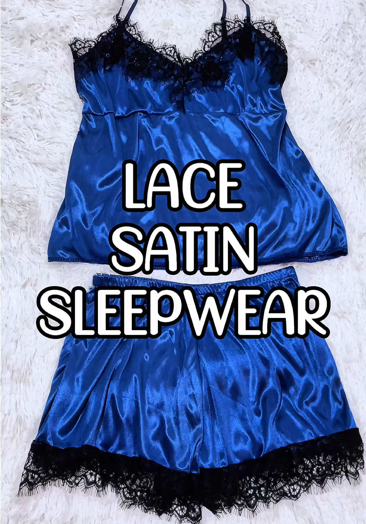 Super comfy satin lace terno sleepwear 💙 #sleepwear #satinsleepwear #ternosleepwear #pantulog 