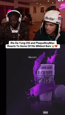 Rio Da Yung OG and PlaqueBoyMax reacts to some of his wildest bars 😭 #riodayungog #plaqueboymax #fyp #music 