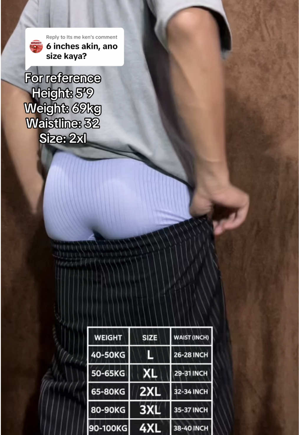 Replying to @Its me ken ayan reference boss baka same size lang tayo ng boxer #boxer #boxerbrief #mensboxerbrief #boxershort #menswear 