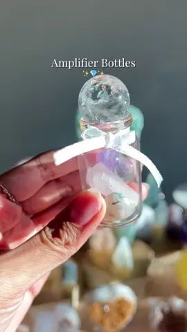 crystal Amplifier Bottles 🎀💎 they turned out so cute #crystals #crystaltok 