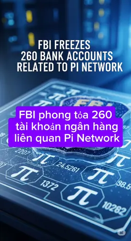 FBI phong tỏa 260 tài khoản ngân hàng liên quan Pi Network Theo nguồn tin từ Washington Post, FBI vừa đóng băng 260 tài khoản ngân hàng có liên quan đến hoạt động Pi Network. Tổng số tiền bị phong tỏa lên tới 98 triệu USD. Nhà sáng lập bị tạm giam để điều tra hành vi lừa đảo tài chính và rửa tiền xuyên quốc gia.