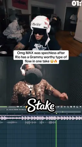 Omg MAX was spechless after Rio has a Grammy worthy type of flow in one take 😳🔥 #riodayungog #plaqueboymax #fyp #5star 
