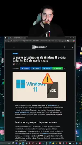 la ultima actualizacion de windows puede romper tu ssd #Windows11  #AlertaSSD  #PCGaming  #TecnologíaHoy  #CuidadoGamers 