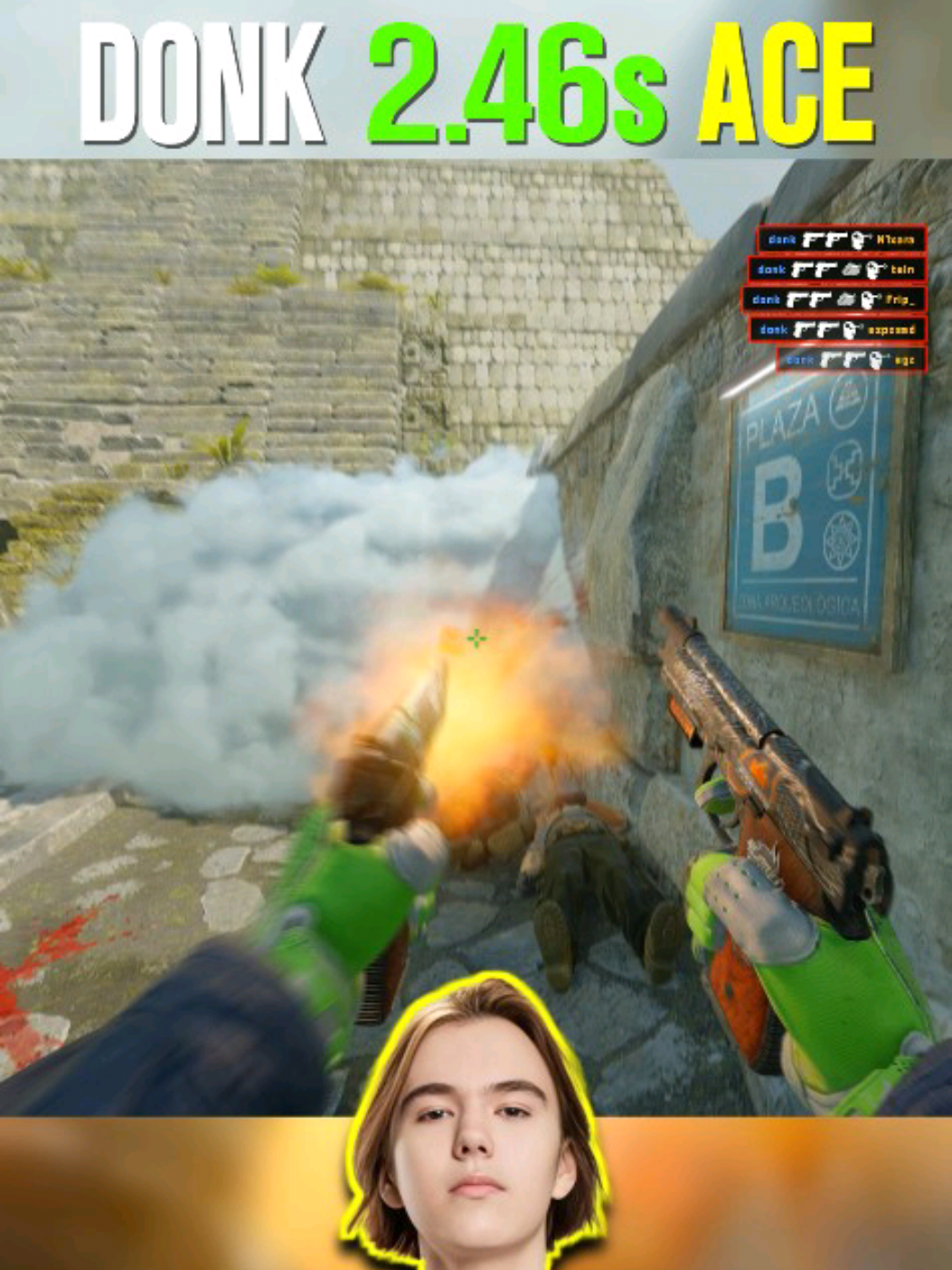 Fastest Pistol ACE you’ll ever see, donk ace's in less than 3s! ⚡ #cs2 #donk #faceit 