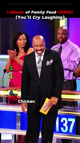 🎬1 Minute of Family Feud CHAOS! (You'll Cry Laughing) #TVGold #FamilyFeud #Steve #SteveHarvey #funny