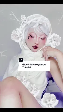 How to glue down brows tutorial :D #makeuptutorial #cosplay #cosplayer #skullpanda #eyebrowtutorial #tutorial #cosplaytutorial #cosplaymakeup #makeup #makeupgrwm #fyppp #CapCut 