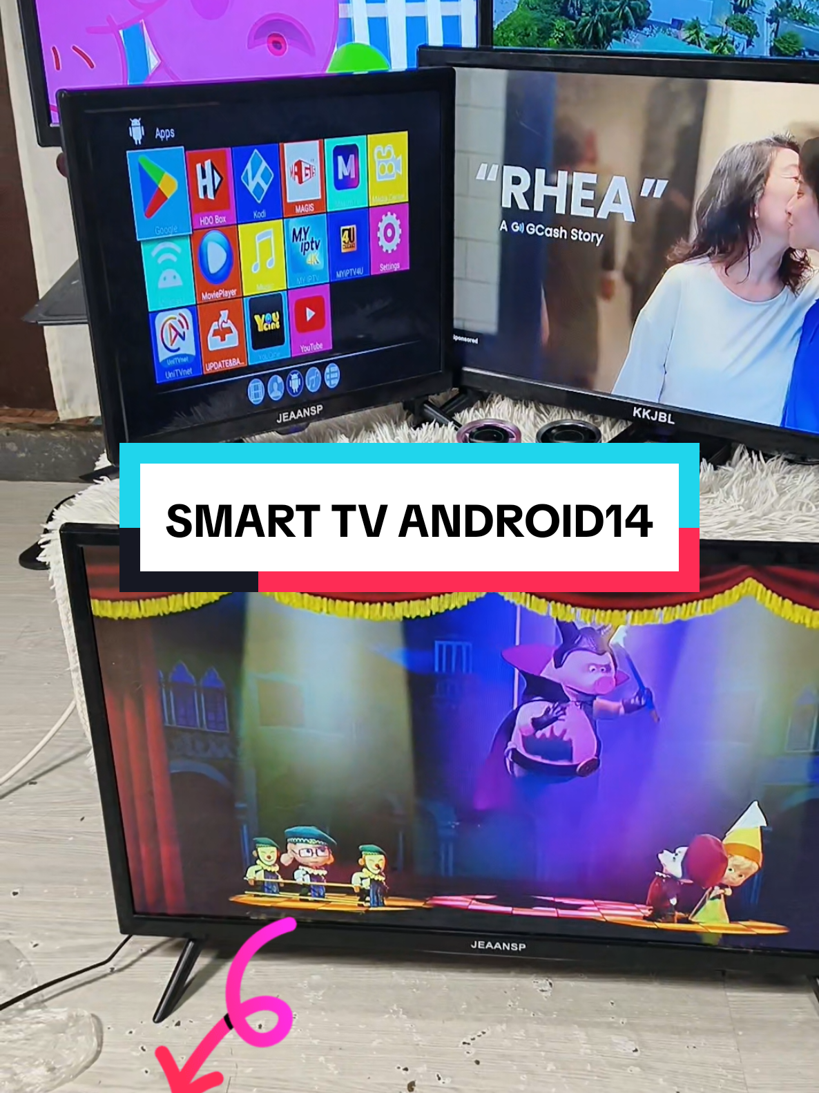 UPGRADED NA LAHAT NG MGA SMART TV NATIN ANDROID14 NA#android14 #smarttv #fyp #jeaansp #flatscreentv 