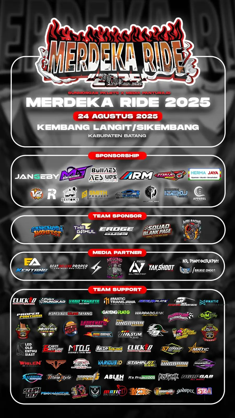 info bulan agustus, jangan lupa datang dan ramaikan 🙌  #merdekaride2025 #matictransjawa  @properpantura  @57 garage @ojanjayamotor 