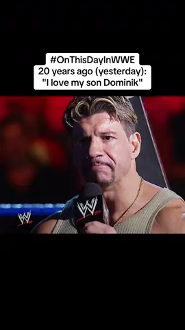 At SummerSlam, Eddie is “doing it for every father that loves their sons” Guerrero reveals he'll be facing Rey Mysterio in a ladder match for the custody of Dominik And he's right - Rey has been lying to 8 year old Dom for years about who his father really is Another brilliant Eddie promo - and I love how he starts in the shadows, all moody #OnThisDayInWWE  @Dominik Mysterio 
