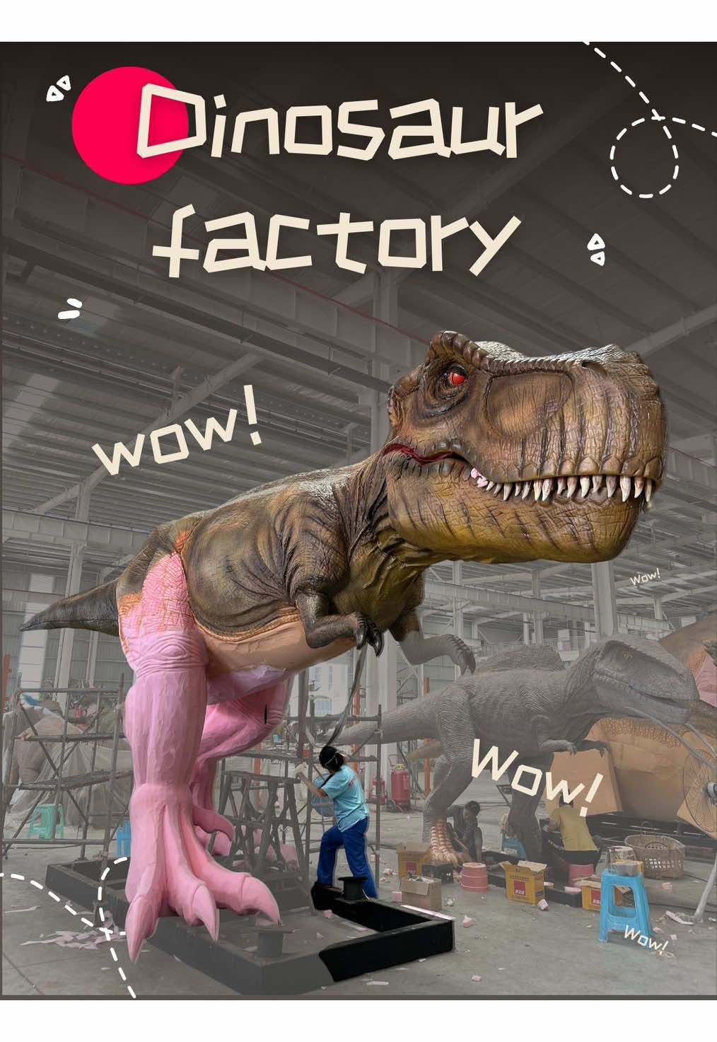 Look! Look! An oversized dinosaur model!#dinosaurfactory #dinosaurs #dinosaurma #mechanicaldinosaur #animatronicdinosaur 