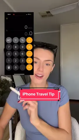 One of my most used travel tips, spreading the word for anyone that might not already know about this 💸✈️ *I can’t find the orginal video that showed this hack to tag it but re sharing this tip since I found it so useful🤍 #travel #traveltip #travelhack #fyp #iphone #iphonefeatures #iphonetip #iphonehack #iphonecalculator #calculator #currency #currencyexchange #currencyconversion #traveltiktok #traveladvice #travelapps 