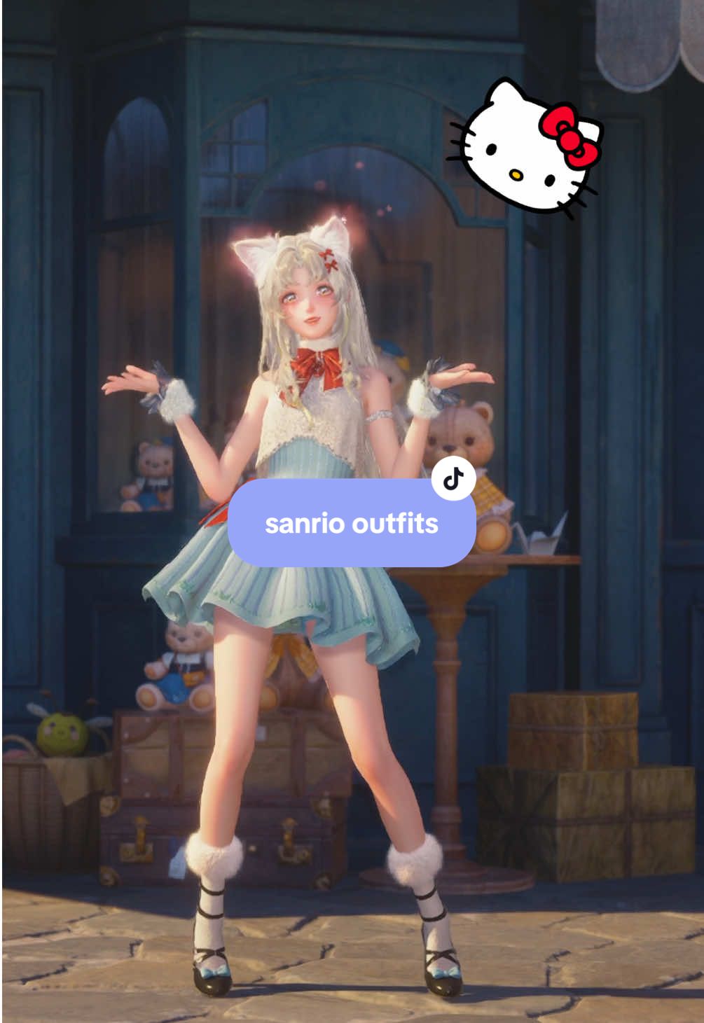 sanrio inspired outfits using the nimble cat dress 🫶🫶  #infinitynikki #infinitynikkioutfit #infinitynikkidanqingseason #sanrio #infinitynikkiedit 