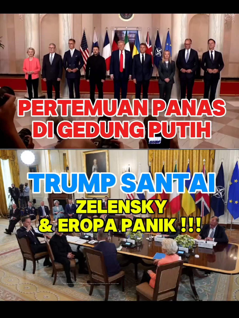 Pertemuan itu ngebahas perang Ukraina–Rusia yang nggak kelar-kelar. 👉 Eropa minta: stop dulu pertempuran, baru negosiasi damai. Mereka khawatir perang ini bikin ekonomi makin berat dan keamanan Eropa makin rawan. 👉 Trump beda banget. Dia bilang gencatan senjata nggak harus jadi syarat. Perang bisa lanjut, tapi negosiasi damai tetap jalan. Jadinya keliatan jelas: Eropa panik → maunya aman dulu baru ngomong. Trump santai → langsung aja nego meski perang masih panas. Kesimpulannya, belum ada deal final.  #trump #zelensky #ukraine #eropa #putin 