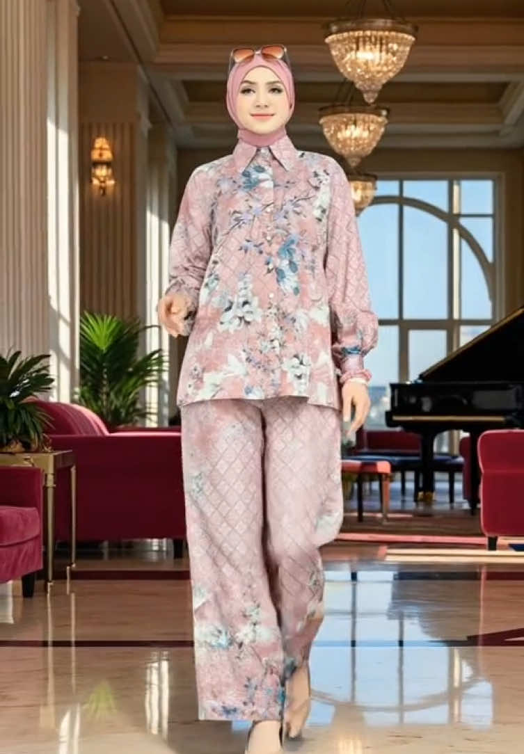 Dahlia Set Celana Premium (Muat Fit LD 120cm) Bahan Twill Lionel Richie, Wudhu Busui Ibu Menyusui Busuy Friendly Kancing Depan, Baju Santai Casual Nyaman Wanita Muslim, Lengan Panjang Celana Panjang #oneset #onesetwanita #setelanwanita #ootdhijab #muslimah 