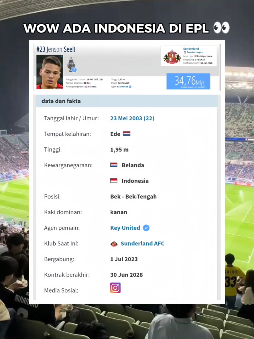 Angkut ga nih walaupun posisinya CB? 👀 Sc: transfermarkt.co.id #JensonSeelt #Sunderland #PremierLeague #PemainKeturunan #TimnasIndonesia 