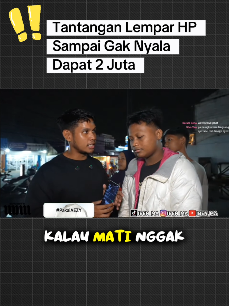 Tantangan Lempar HP Sampai Gak Nyala Dapat 2 Juta Apakah Berhasil? #LIVEChallengeIben @Iben M.A. 