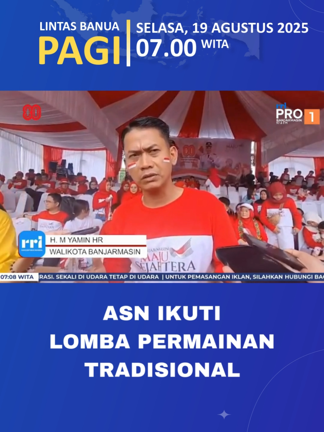 ASN IKUTI LOMBA PERMAINAN TRADISIONAL Selengkapnya di YouTube: RRI Pro 1 Banjarmasin / https://youtube.com/live/GbBiy8DMkEw?feature=share Laporan: Roby Angga Tama Visual: Tim KMB RRI Banjarmasin  Dengarkan RRI Pro1 Banjarmasin di radio anda, tonton yang anda dengar di Youtube RRI Pro1 Banjarmasin dan Aplikasi RRI  Digital, streaming audio rri.co.id dan RRI Digital. Klik rri.co.id untuk mendapatkan berita terkini. Download aplikasi RRI Digital dan RRI News di App Store atau Google Play. #Berita #RRI #RRIPro1Banjarmasin #RadioRepublikIndonesia #Kalsel 