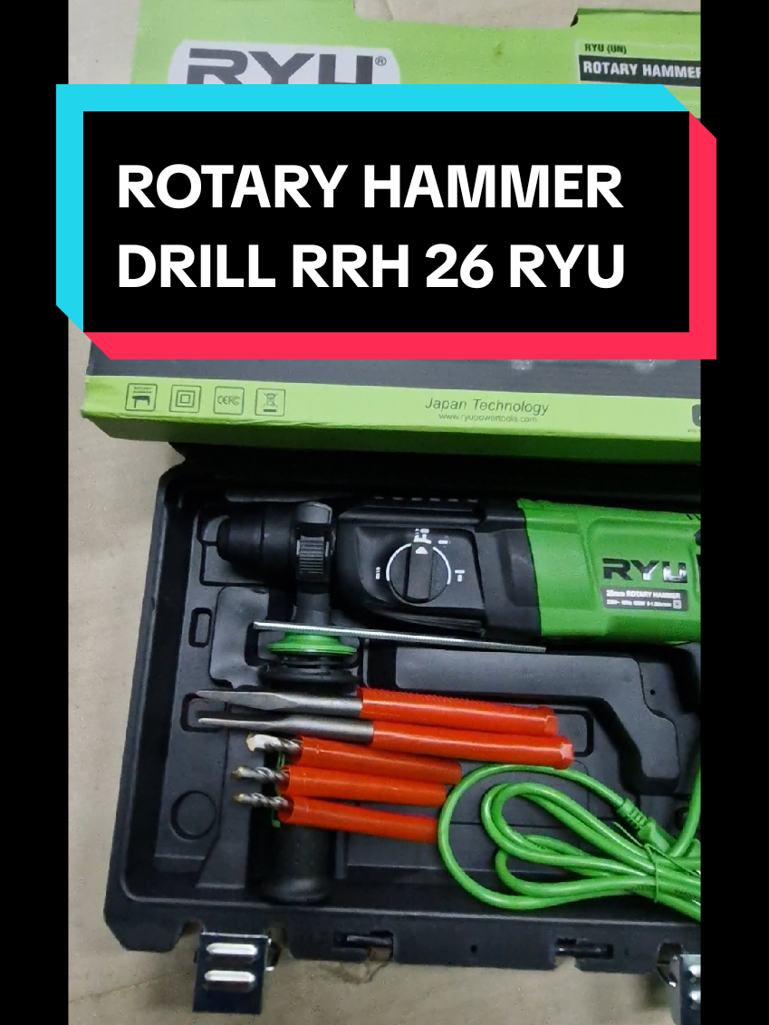 RYU ROTARY HAMMER DRILL RRH 26#rotaryhammer #bortembok #borbeton #borbobok 