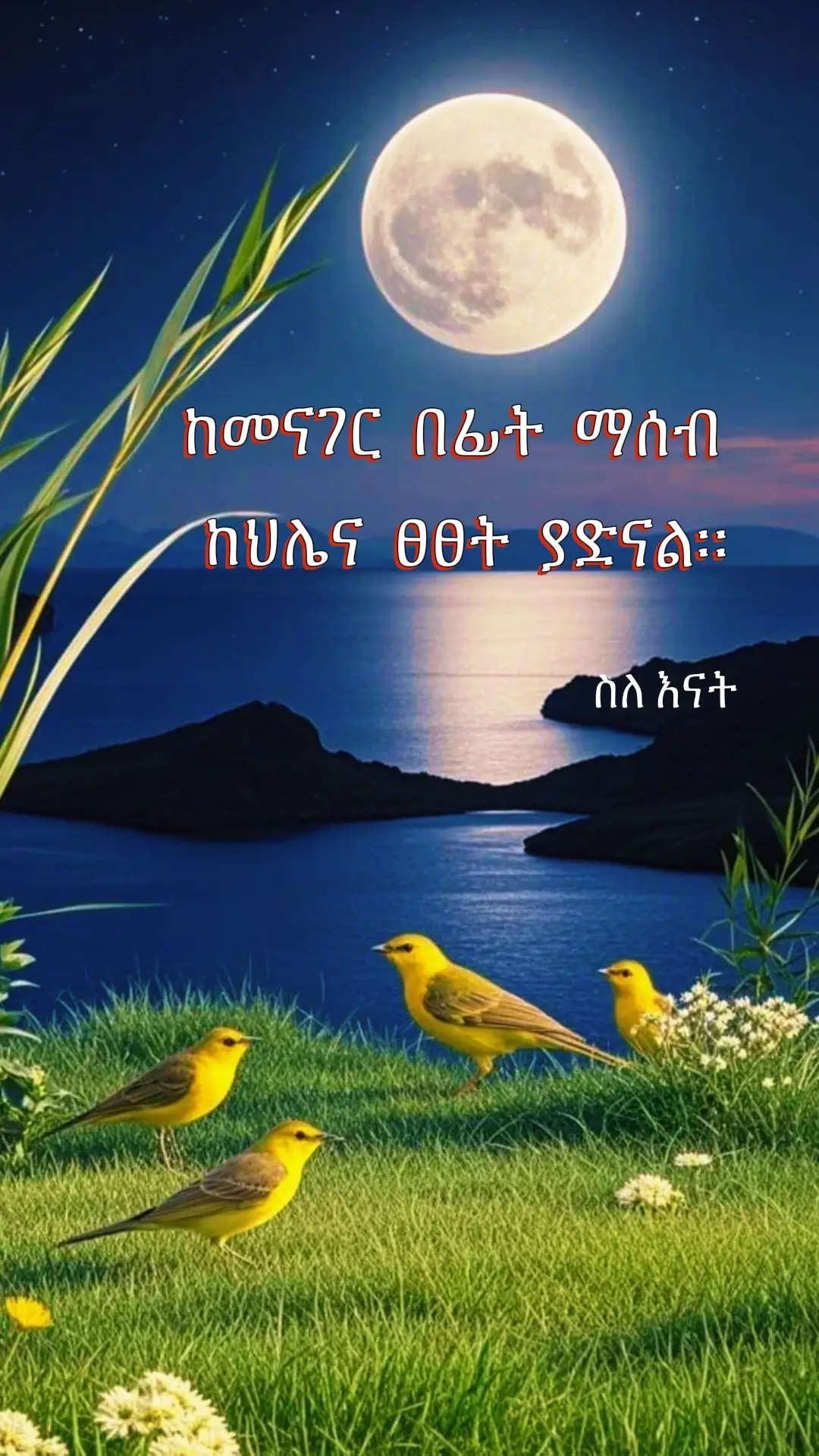 ☑️አንድ በጣም ተናዳጅ ወጣት ነበር አንድ ጊዜ ይህን ባህሪውን ያስተዋለ አባት አንድ ትምህርት ሊሰጠው ፈለገ።ከዚያም ጠርቶ በርካታ ሚስማር አሸከመውና በቀኑ ውስጥ በተናደድክ ቁጥር ሂድና አጥራችን ላይ ያለው እንጨት ላይ ምታው አለው። ☑️ሚስማሩን ተቀበለና የመጀመሪያ ቀን 37 ሚስማር አጥራቸው ላይ መታ። አባት የሚሰጡትን ትምህርት ሳይታክቱ እየተከታተሉት ነበርና አጥራቸው ላይ የሚመታው ሚስማር በከፍተኛ ሁኔታ ቀነሰ። ☑️ከዚያም ልጁ ብዙም ሳይቆይ ንዴቱን መቆጣጠር ጀመረ።እንደውም አንድም ሚስማር ሳይመታ መዋል ጀመረ። ይህን ባህሪ ለውጥ ለአባቱ እስኪነግር ድረስ በጣም ቸኩሏል አባትም በጣም ተደስቶ “በል አሁን የመታሃውን እያንዳንዱን ሚስማር ንቀለው”አለው። ☑️ከዛም ከሳምንታት በኋላ ነቅሎ ጨረሰና ለአባቱ ነገረው።አባቱ የልጁን እጅ በፍቅር ይዞ ወደ አጥሩ አመሩ።