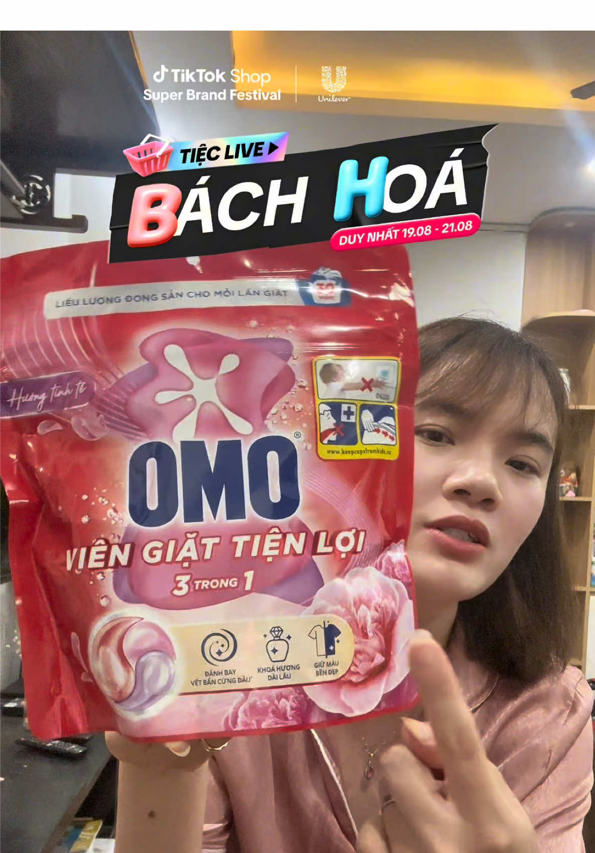 Viên giặt Omo tiện lợi #junoi #SuperBrandFestival #TiecLiveBachHoa #hoptaccungunilever #OMO #viengiat #viengiatomo 