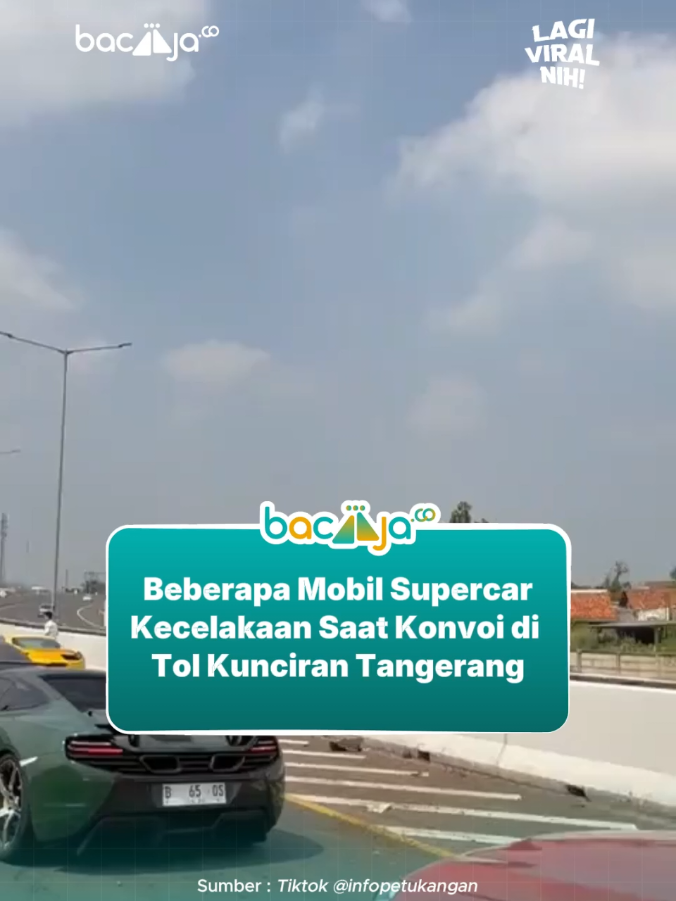 Terjadi kecelakaan pada Minggu (17/8/2025) sekitar pukul 10.00–10.15 WIB di KM 15+200 Tol Kunciran arah Serpong, Tangerang Selatan. Lamborghini Murcielago berwarna putih ringsek dan beberapa Supercar lain mengalami kerusakan.  Menurut polisi (AKBP Ojo Ruslani), pengemudi ES (37) kehilangan kendali di tikungan sehingga mobil menghantam guardrail kiri, kemudian membentur pembatas jalan di sisi kanan. Untung tidak ada korban jiwa pada peristiwa ini.  #supercar #lamborghini #laka #tolkunciran #tangerang 