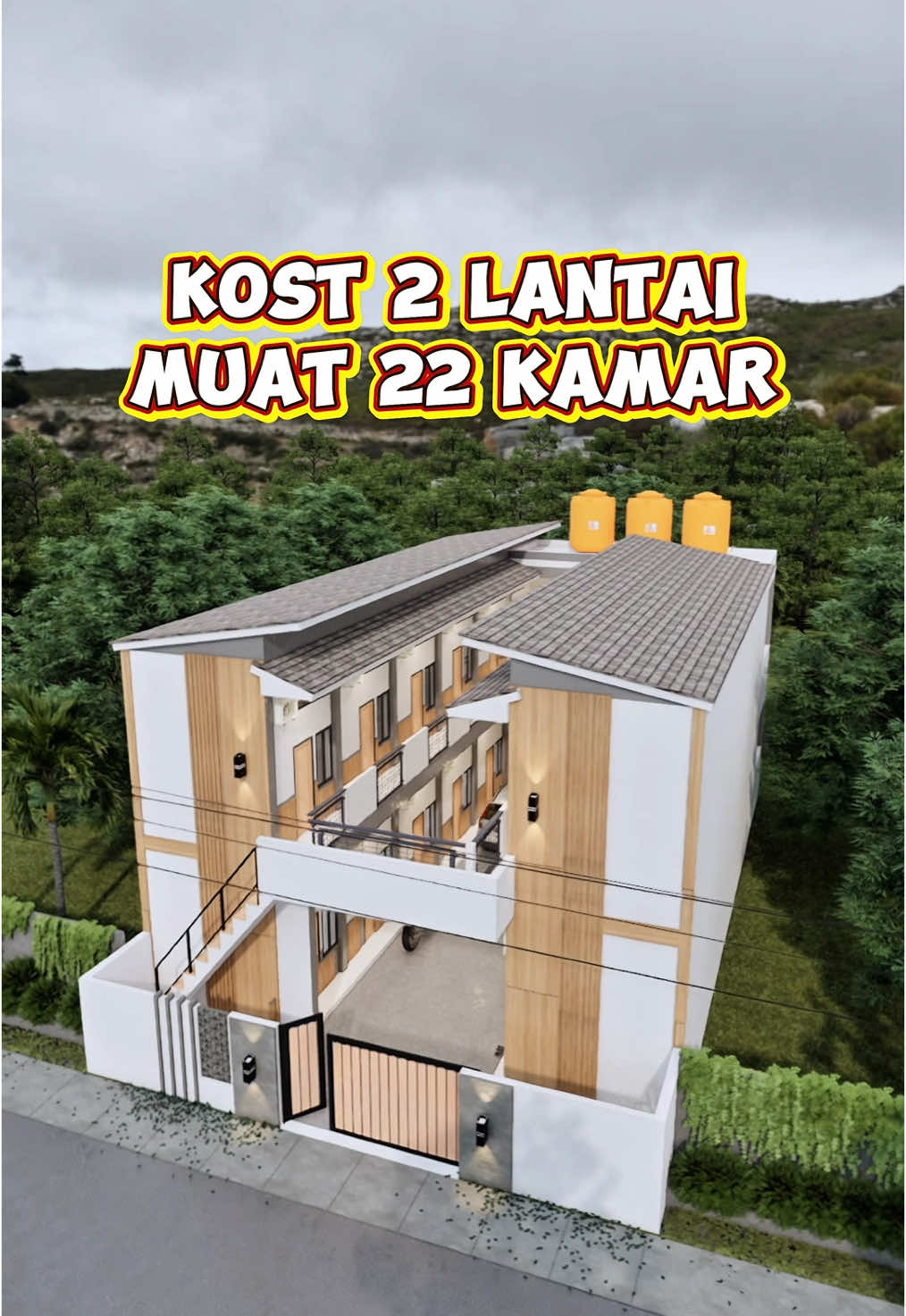 Kost 2 lantai muat 22 kamar #kost #desainkost #longervideos 