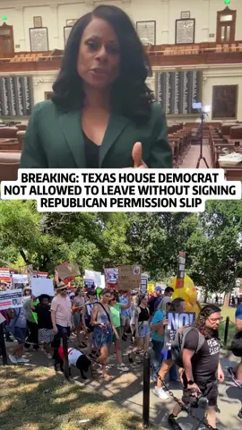 BREAKING: TEXAS HOUSE DEMOCRAT NOT ALLOWED TO LEAVE WITHOUT SIGNING  REPUBLICAN PERMISSION SLIP#foryou #fyp #news #usa 