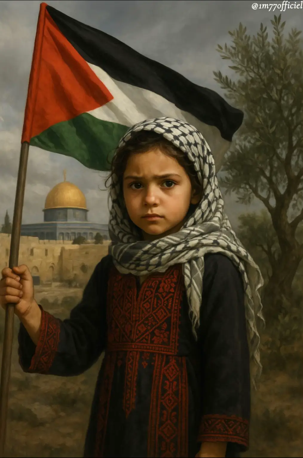 Je porte l’histoire de mon peuple dans mes yeux. Je suis l’enfant de la terre, de l’olivier, de Jérusalem. On peut m’arracher ma maison, mais jamais ma dignité. Tant que le drapeau flotte, la Palestine vit. #palestine #fyppp 