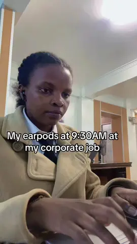 My earpods at 9:30 am on a busy Tuesday morning #justforlaughs #officehumor #corporatelife #helapesa 
